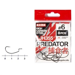 Крючки офсетные Lucky John PREDATOR сер. LJH355 #6 (уп. 8шт) 30173 - фото 38663
