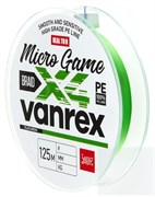 Шнур плетёный LJ Vanrex Micro Game х4 Braid 125м 0,06мм 2,00кг Fluo Green 29759