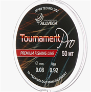 Леска монофильная ALLVEGA "Tournament Pro" 50м 0,08мм (0,92кг) прозрачная 30020