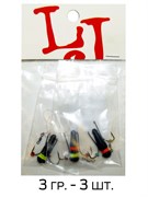 Мормышки свинцовые Lucky John БАЛДА НЕОН MIX1 3г 3шт 30796