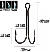 Крючок двойной CosmoCarp  long double №3/0 уп 5шт 30952