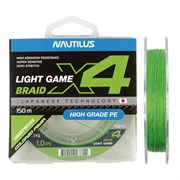 Шнур Nautilus X4 Light game Braid Chartreus 4.4кг 0,6PE 150м 31445