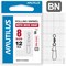 Вертлюг Nautilus с застежкой Rolling Swivel  0101 with Nice Snap size # 8 тест 12кг(уп.5шт) 13012 - фото 34471