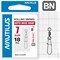 Вертлюг Nautilus с застежкой Rolling Swivel 0101 with Nice Snap size # 7 тест 18кг (уп. 5шт) 10030 - фото 34477