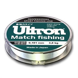 Леска ULTRON Match Fishing 0,310 мм, 11,0 кг, 100 м, светло-голубая 15267 - фото 12274