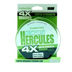 KAIDA Плетенка HERCULES 4X neon green PX401-35 100м 0,35мм 15483 - фото 12904