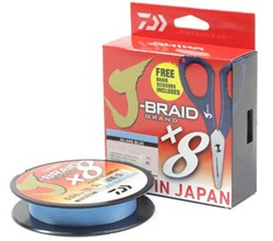 Шнур Daiwa J-Braid Grand X8E-W/SC 135м 0.13мм 8.5кг Island Blue + ножницы 15618 - фото 13251
