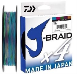 Шнур Daiwa J-Braid X4E 300м 0,29мм 18.6кг Multi Color 15645 - фото 13278