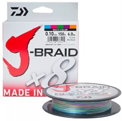 Шнур Daiwa J-Braid X8 150м 0.10мм 6.0кг Multicolor  15659 - фото 13294