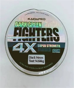 Плетенка KAIDA PRO FIGHTERS Dark Green 4x100м 0.16мм 17716 - фото 16710