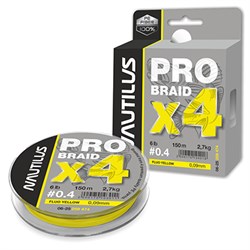 Шнур Nautilus Pro Braid X4 Fluo Yellow d-0.10 4.1кг 9lb 150м 18081 - фото 17280