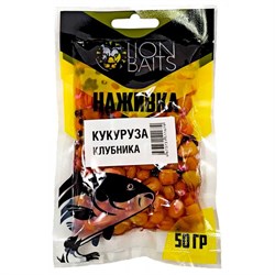 Кукуруза насадочная Наживка натуральная LION BAITS Клубника 50гр 18416 - фото 17726