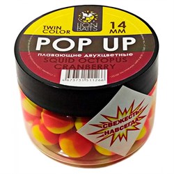 Бойлы плавающие двухцветные Pop-Up Twin Color LION BAITS Squid Octopus - Cranberry 14мм 20678 - фото 21826