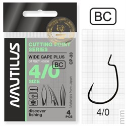 Крючок офсетный Nautilus Cutting Point Wide Gape CP-33 BC №4/0 (уп. 4шт) 21749 - фото 23413