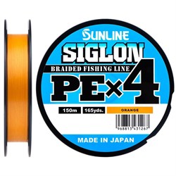 Шнур Sunline SIGLON PE X4 #0.6  0,132мм 4,5кг 150м Orange 22396 - фото 24903