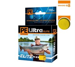 Плетеный шнур 8 нитей AQUA PE ULTRA ELITE M-8 150m 0.14mm 10,1kg / желтый 22480 - фото 25025