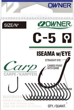 Крючки OWNER C-5 Carp Iseama w/EYE №16 (уп. 17шт) 24534 - фото 28634