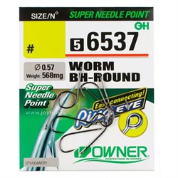 Крючок Owner 56537 Worm BH-Round № 8 (уп.9шт) 24550 - фото 28666