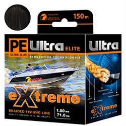 Плетеный шнур Aqua PE Ultra Extreme 1,00мм 71кг 150m (цвет черный)  24796 - фото 29001