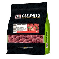 Бойлы GBS прикормочные Strawberry Клубника 20мм 1кг 27557 - фото 33585