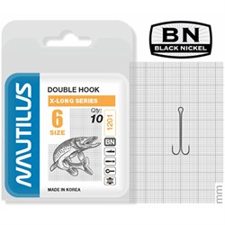 Крючок двойной Nautilus Double X-Long series Worm 1201 № 6 (уп.10 шт) 16674 - фото 34232