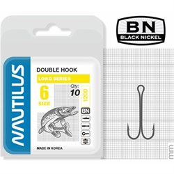 Крючок двойной Nautilus Double Long series Worm 1200 № 6 (уп.10шт) 20497 - фото 34246