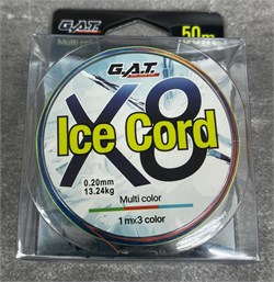 Плетенка зимняя G.A.T Ice Cord x8 Multicolor 0.20mm 30494 - фото 39149