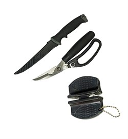 Набор KAIDA FT07 филейный нож с тефлоновым покрытием, ножницы - сталь, суперострое 31585