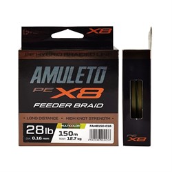 F-FISHING Шнур Amuleto Braid PE X8 Feeder 150м Multicolor 0,16мм 12,7кг/28lb 32162