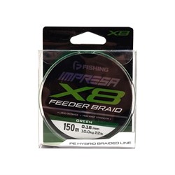 F-FISHING Шнур Impresa Braid PE X8 Feeder 150м Green 0,16мм 10кг/22lb 32165