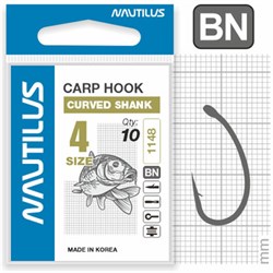 Крючок Nautilus Carp Curved Shank 1148BN № 4 уп. (10 шт) 32243