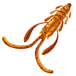 Приманка ZUB-NIMFA 35мм(1,4")-12шт, (цвет 250) морковный с блестками 32638