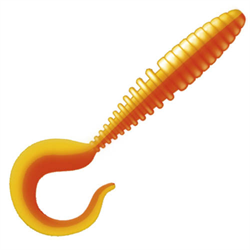 Приманка ZUB-TWIST 75мм(3")-6шт, (Цвет 405) желтый верх - оранжевый низ 32659