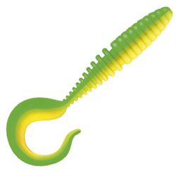 Приманка ZUB-TWIST 100мм(4")-4шт, (Цвет 407)зеленый верх - желтый низ 32690