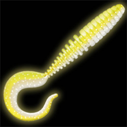 Приманка ZUB-TWIST 100мм(4")-4шт, (цвет 404) желтый светящийся 32692