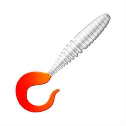 Приманка ZUB-TWIST 100мм(4")-4шт, (цвет 010) белое тело-красный хвост 32694