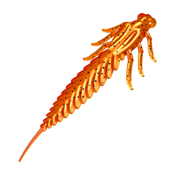 Приманка ZUB-LARVA 60мм(2,4")-7шт, (цвет 250) морковный с блестками 32781