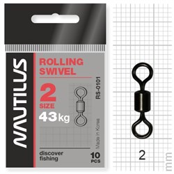 Вертлюг Nautilus Rolling Swivel 0101 size # 2 тест 43кг уп (10 шт) 11539 - фото 6720