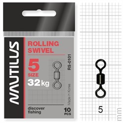 Вертлюг Nautilus Rolling Swivel 0101 size # 5 тест 32кг уп (10 шт) 11542 - фото 6723