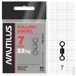 Вертлюг Nautilus Rolling Swivel 0101 size # 7 тест 22кг уп (10 шт) 11544 - фото 6725