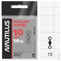 Вертлюг Nautilus Rolling Swivel 0101 size # 10 тест 14кг уп (10 шт) 11546 - фото 6727