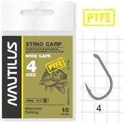 Крючок Nautilus Sting Carp Wide gape S-1143PTFE № 4 уп. (10 шт) 20533