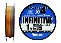 Плетёный шнур Sunline INFINITIVE x4 #1.0/18lb 200m Multi Color 27887