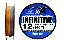 Плетёный шнур Sunline INFINITIVE x4 #1.2/23lb 200m Multi Color 27888
