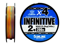 Плетёный шнур Sunline INFINITIVE x4 #2.0/34lb 200m Multi Color 27890