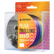 Шнур DUNAEV TROLLING BRAID PE X4 300м 0,18мм 11,70кг 28268