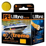 Плетеный шнур Aqua PE Ultra Extreme 1,00мм 71кг 150m (цвет желтый)  28876
