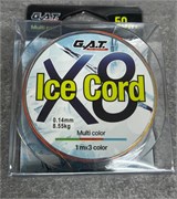 Плетенка зимняя G.A.T Ice Cord x8 Multicolor 0.14mm 30491