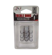 Тройник JIG IT Round bend treble hooks, №4  (уп. 6шт) 30663