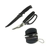 Набор KAIDA FT07 филейный нож с тефлоновым покрытием, ножницы - сталь, суперострое 31585